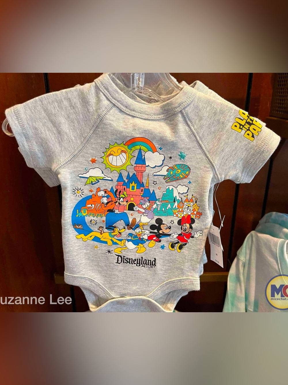 Disney Gray Baby One-Piece Bodysuit with Colorful Disneyland Graphic - Picture 5 of 5